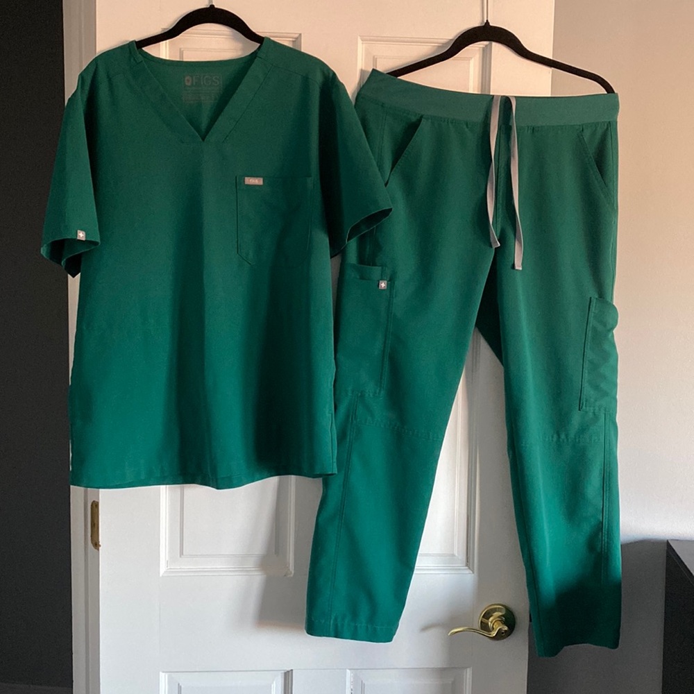 Figs hunter green scrubs set
